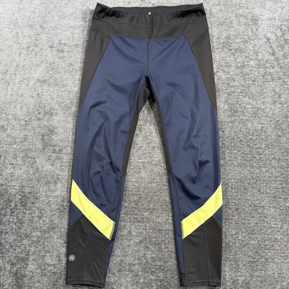 Athleta Pants - Athleta Tights Womens M Black Colorblock Sonar‎ 7/8 Athletic Tight Active 457400
